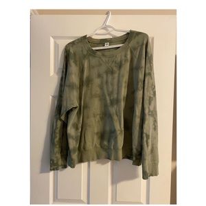 Old Navy green tie dye sweater.